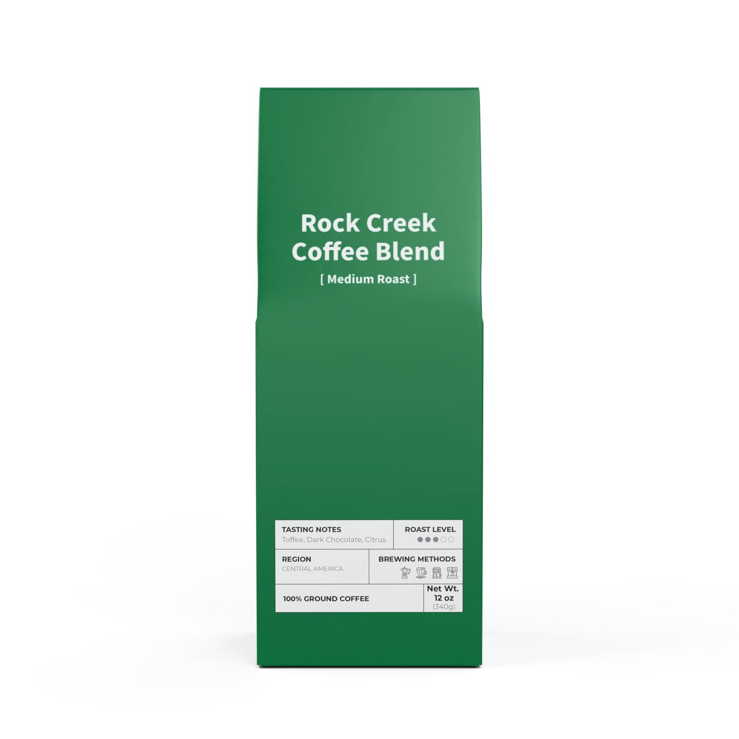 HBS, Rock Creek Coffee Blend (Medium Roast), Green Package