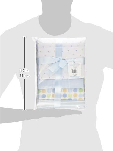 Luvable Friends Unisex Baby Cotton Flannel Receiving Blankets, Blue Stripes, One Size