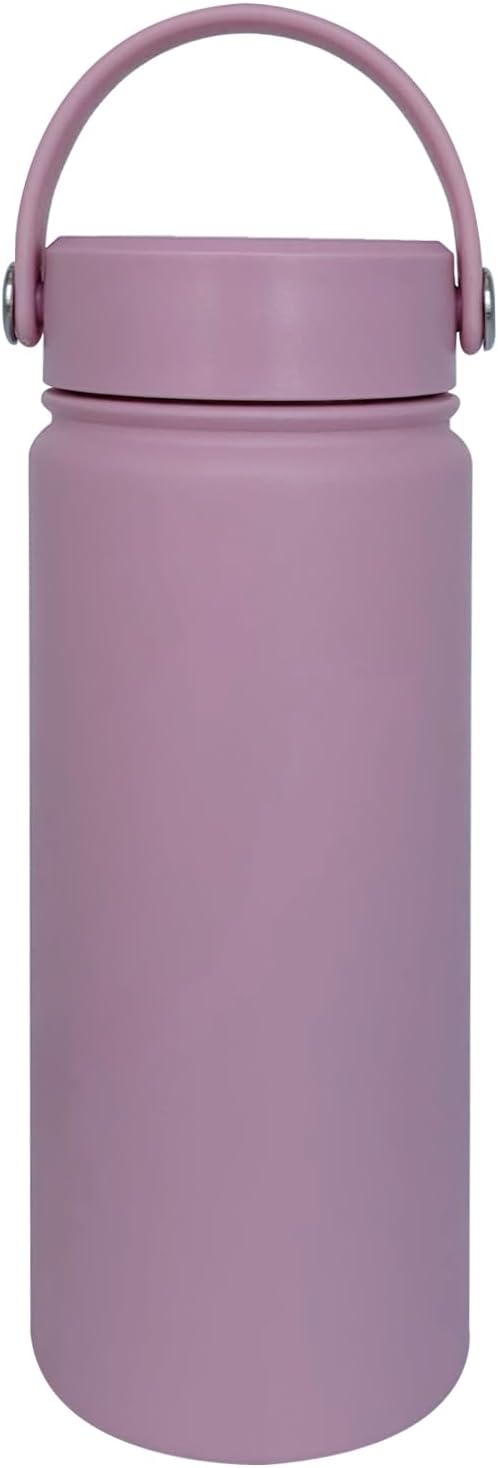 18oz Insulated Water Bottle ,Stainless Steel Sports Water Cup Flask with 2 Lids, Wide Mouth Travel Thermal Mug,Outdoor Sports Bottle(Jelly Purple)