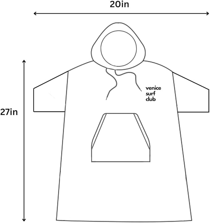 Cotton/Microfiber Kids Surf Poncho, Wetsuit Changing Towel Bath Robe with Hood and Pocket for Ages 3-7 and 8-12 (Surfer Dinos, 3-7 Years)
