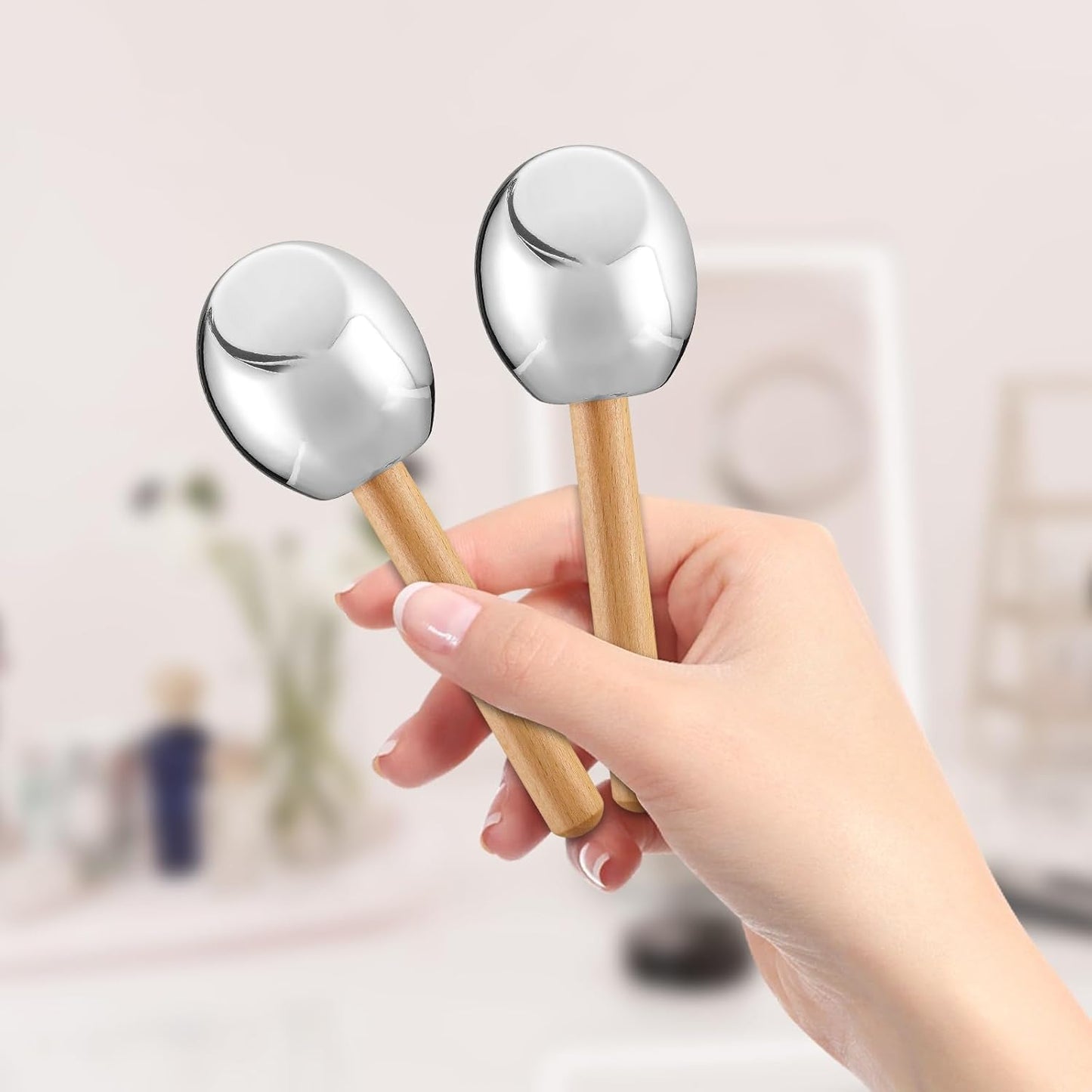 Ice Globes for Face- Stainless Steel Cryo Facial Massager Tool to Reduce Puffiness & Tighten Skin,Cryo Sticks -Cooling Therapy for Dark Circles, Wrinkles & Pore Minimizing