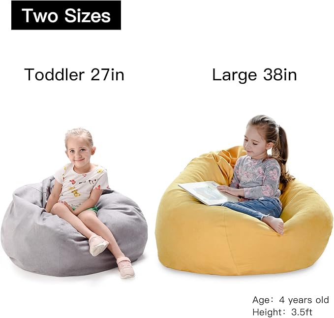 YuppieLife Stuffed Animals Bean Bag Chair Cover Candy-Colored Bean Bag(Just Cover, No filling)/Extra Large Stuff 'n Sit Organization/Toy Storage Bag/Kids Toys Organizer(38'',Mint Green)