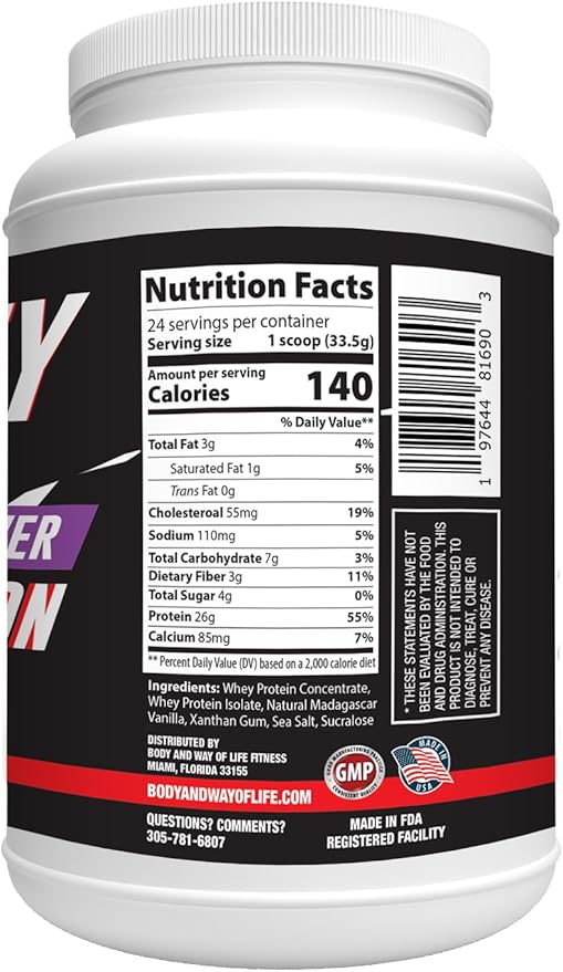 Vanilla Whey Protein Powder 28.3 Ounces - Pure Protein Powder for Good Health - Protein Powder Vanilla - Optimal Performance Protein Powder