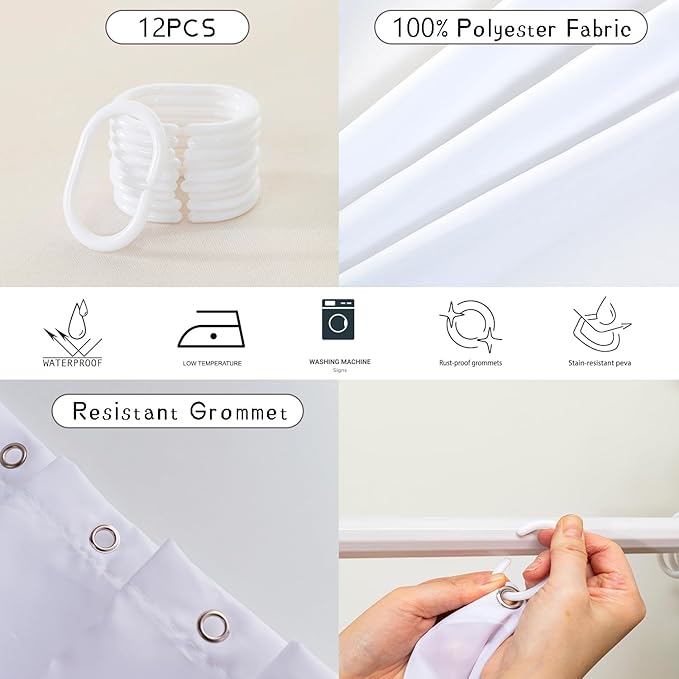 AILONEN Butterfly Shower Curtain for Bathroom, Colorful Butterfly Polyester Waterproof Bath Curtain,Modern Fashion Minimalist Shower Curtain with 12 Plastic Hooks,Black 72" W*84" H