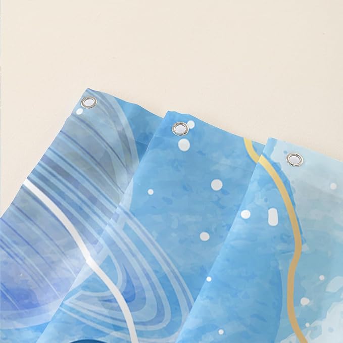 AILONEN Sea Turtle Shower Curtain,Blue Space Planet Turtle Bath Curtain,Watercolor Ocean Turtle Shower Curtain Waterproof for Bathroom Decor with 12 Plastic Hooks, 36" W*72" H