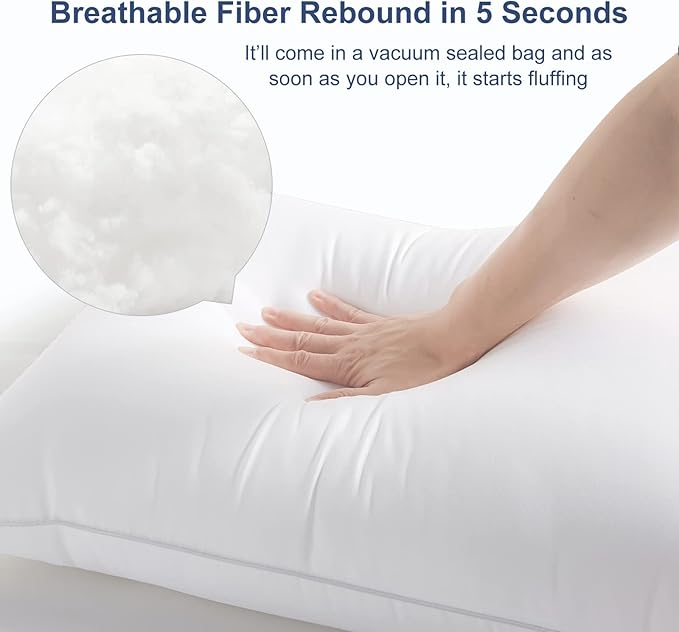 CozyLux Pillows Queen Size Set of 1, Hotel Quality Bed Pillows for Sleeping 1 Pack, Cooling Pillows for Side Back and Stomach Sleepers, Down Alternative Luxury Soft Supportive Fluffy Pillows (18x28)