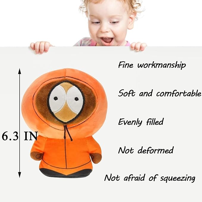 SP Anime Plush Toys, 8'' Kyle Cartman Kenny Butters Soft Plush Doll Cute Plush Pillow Stuffed Animals Toy Birthday Gifts for Children Adults and Fans(Kenny)