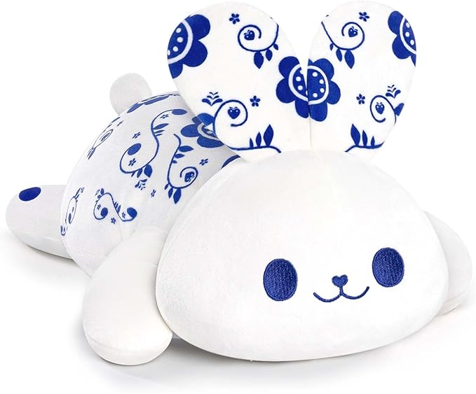 Cute Rabbit Plush Pillow, Kawaii Plushies Bunny Rabbit Stuffed Toys, Squishy Plushies, Cuddle Body Pillow for Kids & Girls