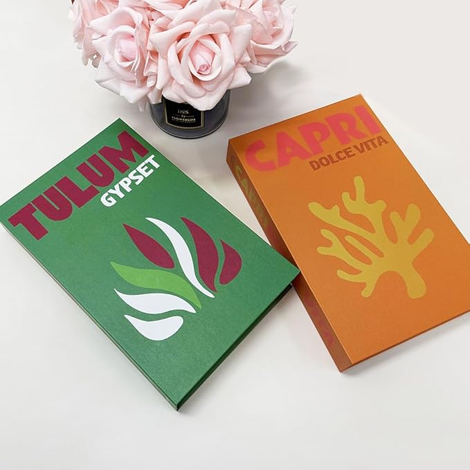 Preppy Room Decor Aesthetic,Coffee Table Books Decor,Preppy Books,Miami BookïŒDdecorative Books for Home Decor Set of 3 (Green)