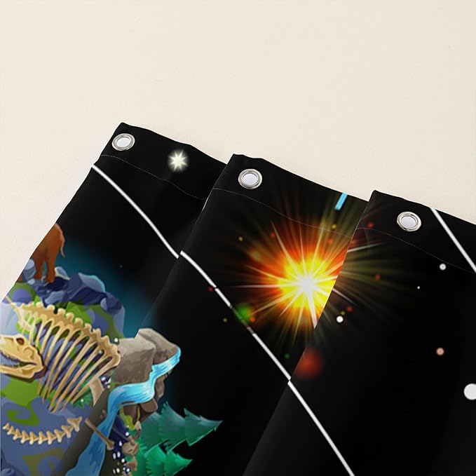AILONEN Solar System Shower Curtains,Star Trek Bath Curtains for Bathroom Decor,Planet Galaxy Polyester Waterproof for Bathroom with 12 Hooks,72" W*78" H