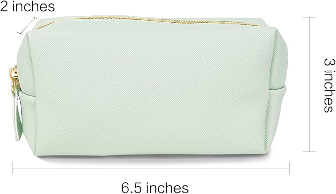 Leather Makeup Bag Set - Womens Small Cosmetic Bag for Purse with Pencils, Large Black Relavel Makeup Bag for Purse - Perfect for Travel and Daily Use