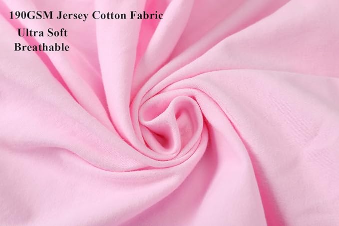 Bassinet Sheets Compatible with Chicco Lullago Anywhere & Baby Bjorn Cradle Bassinet, 2 Pack, 100% Jersey Knit Cotton 190GSM, Ultra Soft Breathable, Floral and Pink
