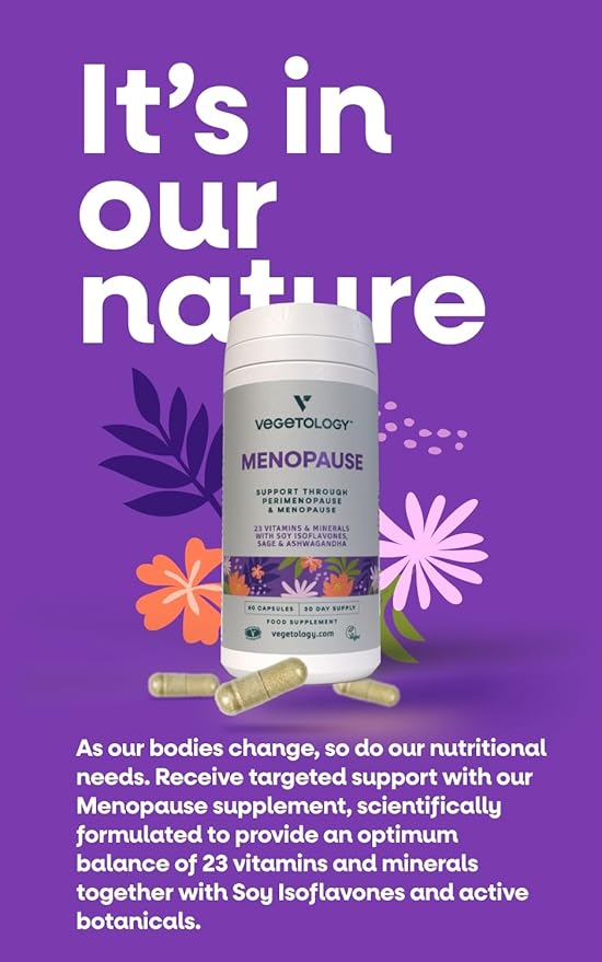 Vegan Menopause Supplements (60 Capsules) — Perimenopause and Menopause Vitamins — Women's Supplements — Perimenopause Supplements for Women — Food Supplement — Menopause Support