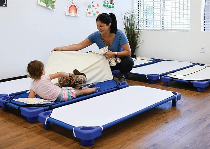 Pack of 12 Cot Sheet for Daycare Preschool Cot Bed -Polyblend Fabric with Corner Elastic Cots Sheets Fits On 22" X 40" Inches Size Toddler and Preschool Daycare Cot Sage 22 X 40 Size