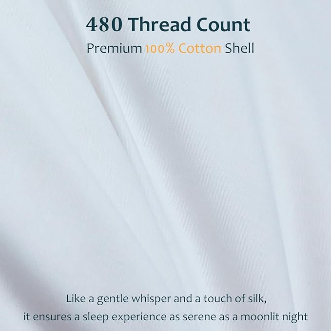 Hungarian Goose Down Pillow Queen Size Set of 2, Ultimate Comfort 750+ Fill Power, 480 Thread Count 100% Cotton Shell, Luxury Bed Pillows for Sleeping - Queen (20" x 28"), 2 Pack