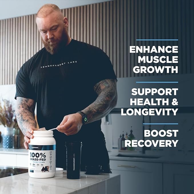 Transparent Labs Grass-Fed Whey Protein Isolate - Natural Flavor, Gluten Free Whey Protein Powder w/ 28g of Protein per Serving & 9 Essential Amino Acids - 30 Servings, Vanilla Peanut Butter