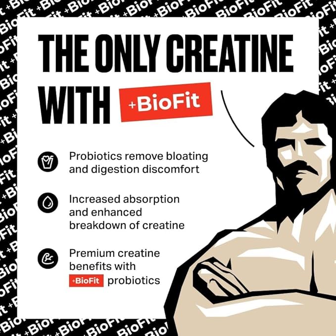 5000mg Micronized Creatine Monohydrate Powder + BioFit™ (Max Absorption) - Supports Muscle Growth, Strength, Endurance, Focus, Brain, Performance & Recovery - USA Made - Men & Women - 60 Servings