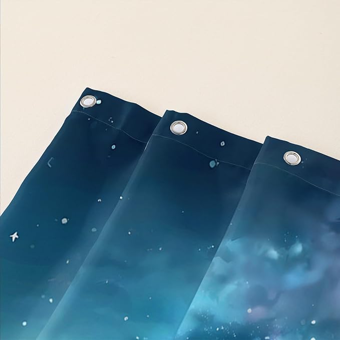 AILONEN 3D Bear Shower Curtain for Bathroom,Evening Starry Black Bear Printed Bath Curtain,Forest Wildlife Decoration Shower Curtain Waterproof 36" W*72" H