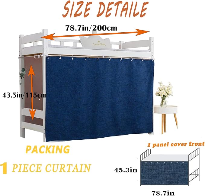 Dorm Home Solid Thicken Bunk Blackout Bed Curtains Cloth Bed Canopy Students Single Sleeper,1panel