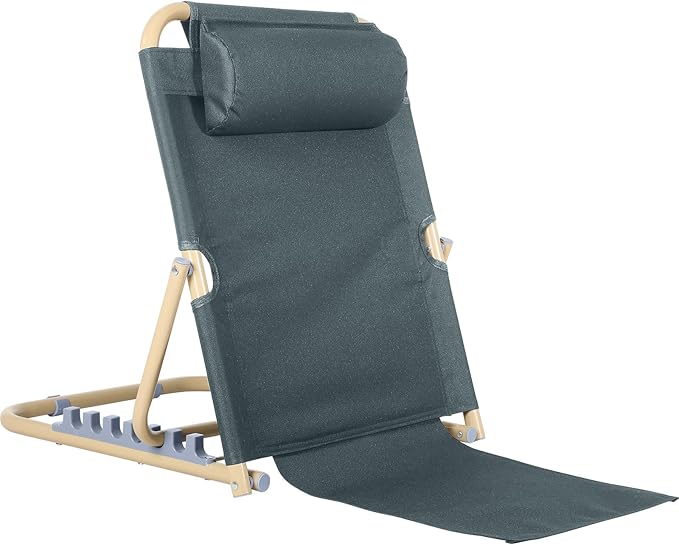Lifting Bed Backrest Portable Folding Adjustable Sit up Back Rest Multifunction Chair for Bed Change Angle of Backrest for Elderly Patients Back Neck Lumbar Support (Gray,23.6 Inch)