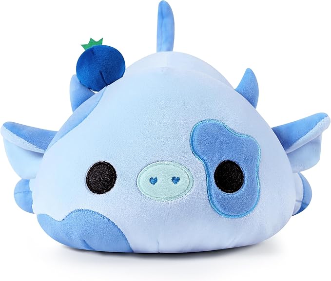 Onsoyours Cute Cow Plushie, Soft Stuffed Blueberry Cow Squishy Plush Animal Toy Pillow for Kids (Blueberry Cow, 12")