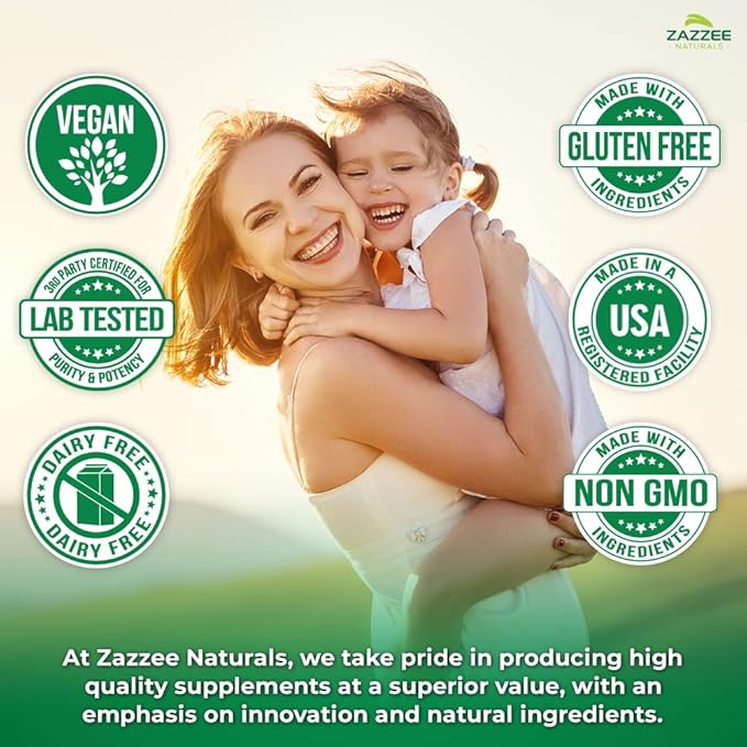 Zazzee Myo-Inositol + D-Chiro, with Folate (5-MTHF) + D3, 120 Vegan Capsules, Optimal 40:1 Inositol Ratio, 30 Day Supply, All-Natural, Non-GMO, Supports Hormone Balance and Ovulation, Made in The USA