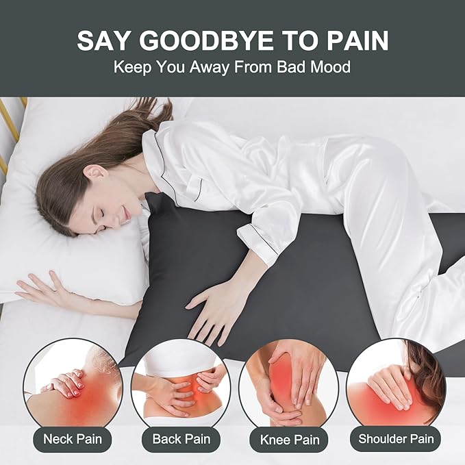 DOWNCOOL Large Body Pillow Insert- Breathable Full Body Pillow for Side Sleeper - Soft Long Bed Pillow for Adults - 20 x 54 inch (Black)