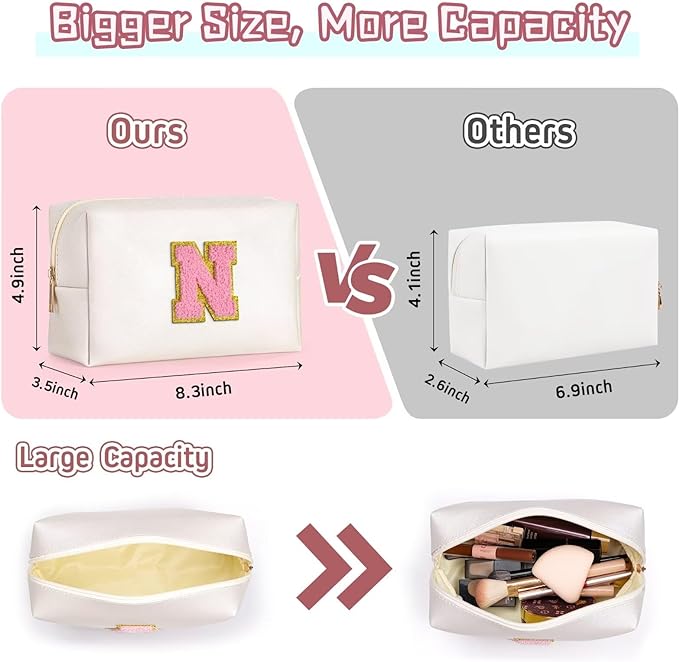 TOPEAST Sister Birthday Gifts for Sister, Birthday Gifts for Sister Women Small Makeup Bag White Makeup Pouch Cosmetic Bags for Women (Pearly White S)