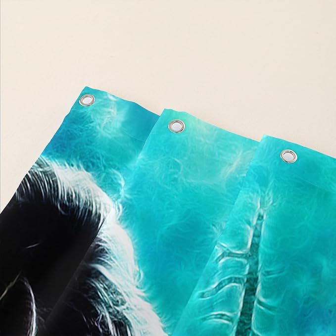 AILONEN Wolf Shower Curtain,Evening Moon Wolf Bath Curtain Gifts for Kids Boys Girls,Safari Wolf Polyester Waterproof with 12 Plastic Hooks 72" W*78" H