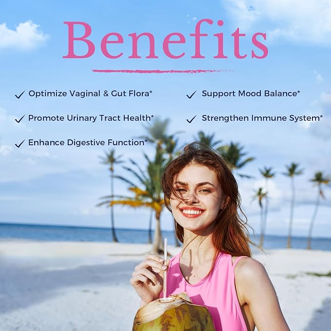 Vitalitown Women’s Probiotics | 100 Billion CFUs 18 Strains | Prebiotics, VC & B6, Cranberry | Shelf Stable | Vaginal, Urinary, Digestive & Mood Support | 60 Vegan Caps