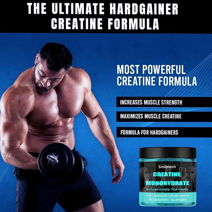 5g of Creatine Monohydrate,Creatine Gummy for Men & Women,Muscle Strength,Energy Boost,Pre-Workout Supplement,120 Gummies