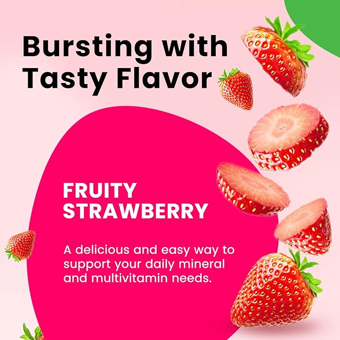 2 Pack Iron Gummies with Multivitamin, Iron Supplement for Women & Men with Zinc, Vitamin B Complex & C, B12, Folate - Blood Builder & Energy Support for Adults & Kids - Strawberry Flavor, Vegan 120ct