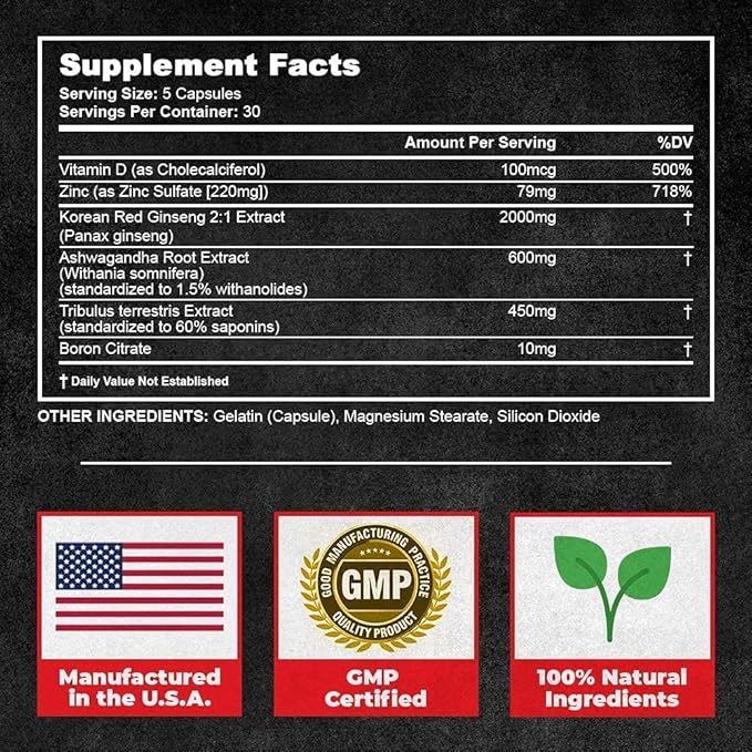 UNALTERED Muscle Builder for Men - Supports Muscle Growth, Size, Strength - Natural Muscle Building Supplement & Energy Booster - Tribulus Terrestris, Ginseng, Vitamin D3, Ashwagandha - 150 Capsules