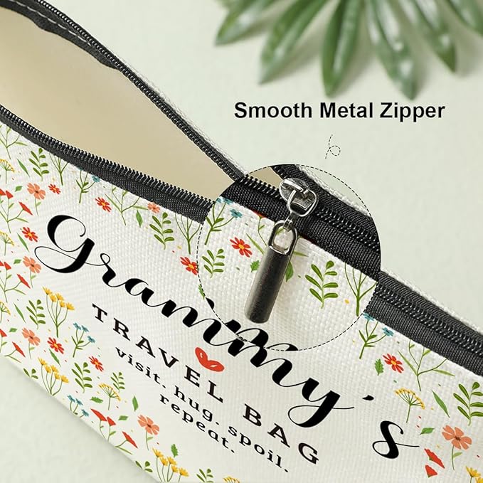 Grammy's Travel Bag Mothers Day Makeup Bag Grandma Gifts Grandma Birthday Gifts Funny Coloful Floral Cosmetic Bag for Women Nana Gigi Mimi Nanny Granny Mom Chirstmas Appreciation Retirement Gifts