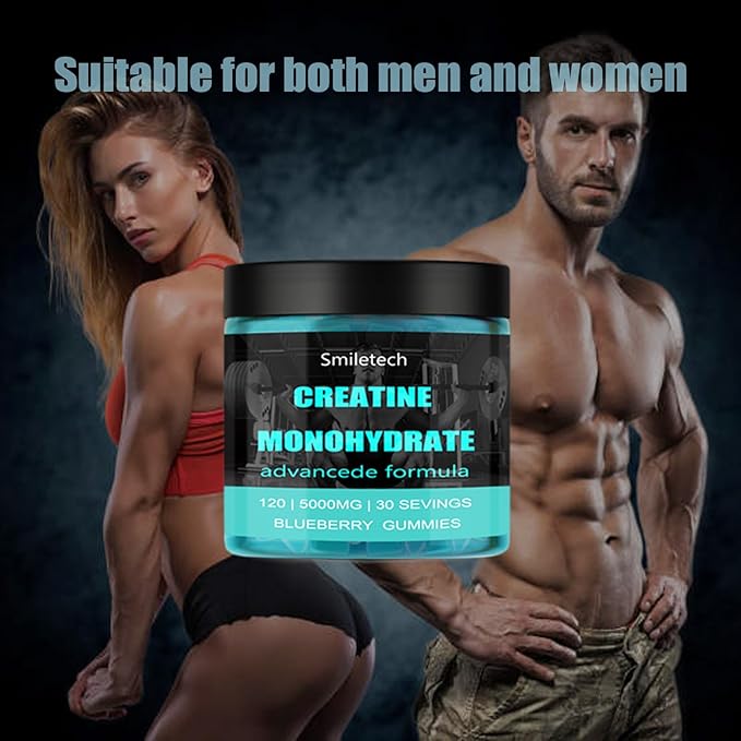 5g of Creatine Monohydrate,Creatine Gummy for Men & Women,Muscle Strength,Energy Boost,Pre-Workout Supplement,120 Gummies