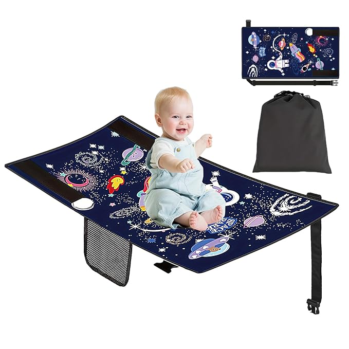 Airplane seat Extender for Kids,Airplane Bed for Toddler,Toddler Airplane Travel Essentials-Portable Toddler Travel Plane Bed, Toddler Airplane Bed Must Haves for Kids Baby