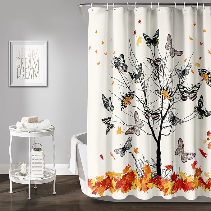 AILONEN Butterfly Shower Curtain,Vintage Colorful Butterflies Art Bath Curtain Minimalist Bathroom Curtain 72" W*78" H Polyester Waterproof Bathroom Curtain with 12 Hooks