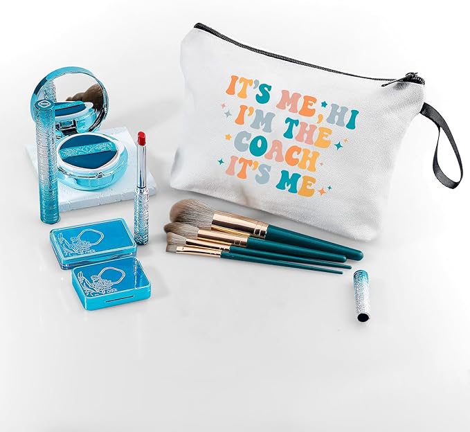 Coach Appreciation Thank You Gifts for Soccer Volleyball Basketbal Cheer Gymnastics Football Coach Funny Makeup Bag Women Its Me Hi Christmas