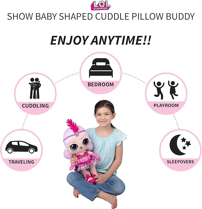LOL Surprise Show Baby Kids Bedding Super Soft Plush Cuddle Pillow Buddy, One Size, By Franco
