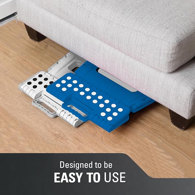 Lightweight 11" Folding Step Stool - Durable, Portable & Easy to Store - Anti-Skid Feet for Safety - Compact and Versatile - Max. Weight Capacity 300Lbs - Blue - Perfect for Adults and Kids