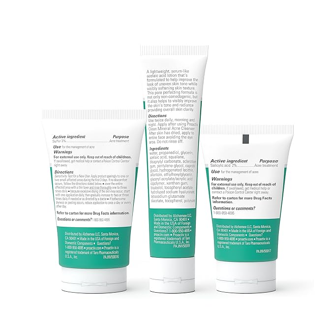 Proactiv Clean 3 Step Acne Routine w/ Pimple Patches- Sulfur Acne Treatment Cleanser, Azelaic Acid Serum, and Facial Moisturizer for Sensitive, Acne-Prone Skin- 30 Day Acne Kit with Pimple Patches