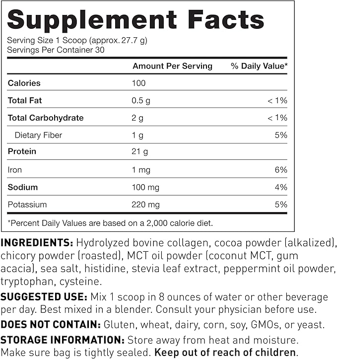 Amy Myers MD Pure Paleo Protein Powder - Clean Grass Fed Pasture Raised Protein - Hormone Free, Non-GMO, Gluten & Dairy Free - Perfect for Keto and Paleo - 29.31 Oz - Peppermint Mocha