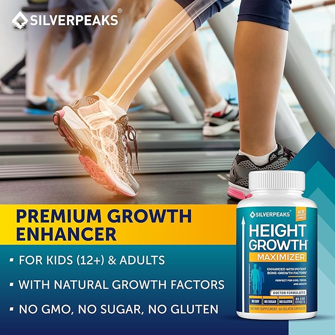 Growth Capsules to Grow Taller - Height Growth Maximizer with Calcium for Bone Strength - Made in USA - Natural Get Taller Supplement - Free of Growth Hormone - Pack of 3