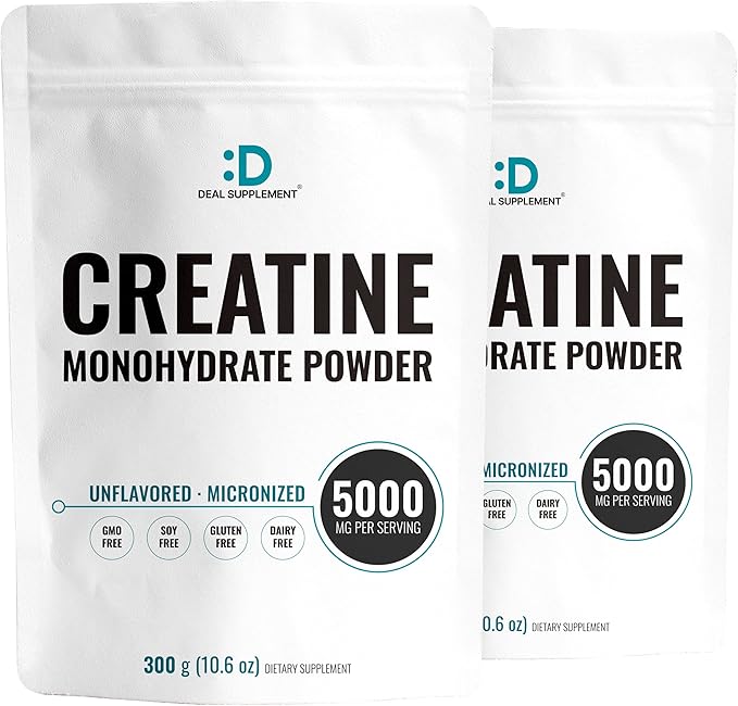 2 Pack Creatine Monohydrate Powder 600 Grams (21.2oz), Unflavored | Pure | Micronized Creatine Powder, 5000mg Per Serving, 4 Month Supply, Vegan | Keto, Non-GMO, No Filler, No Additives - 120 Servings