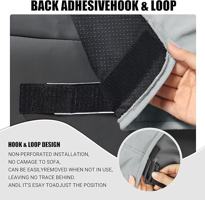 MABOZOO Head Pillow for Recliner Chair with Pocket,Headrest Cushion for Neck Pain Relief and Cervical Support,Recliner Head Pillow for Travel Home Recliner Sofa Armchair(Grey)