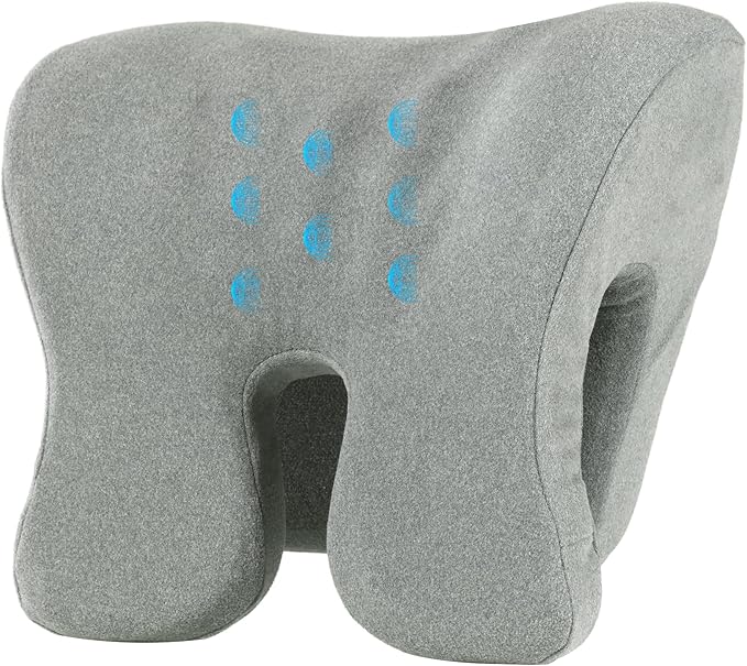 HOMBYS Memory Foam Neck Support for Office Chair, Supportive Headrest Pillow for Neck Pressure Relief Improved Posture for Working Chair, Car, Sofa, Plane and Travel