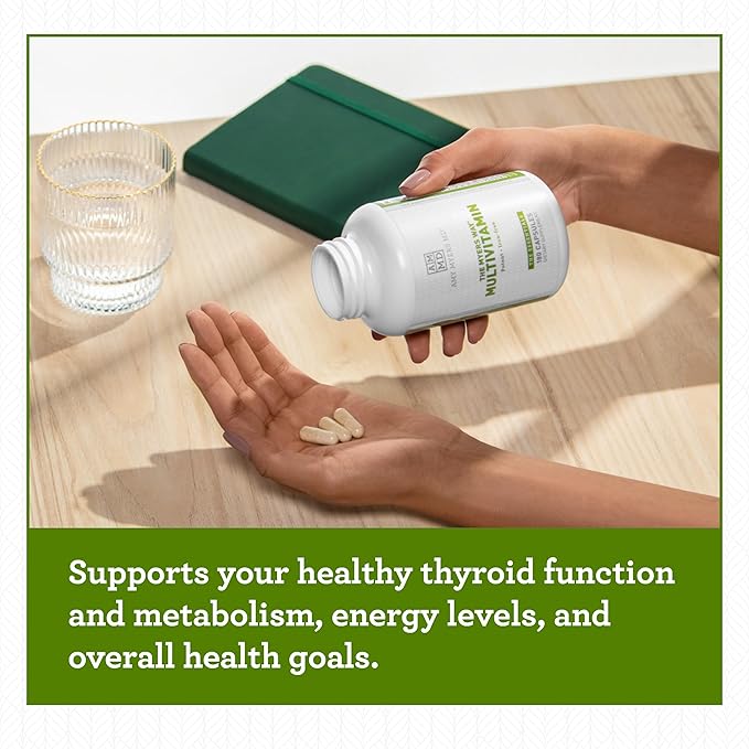 Amy Myers MD Multivitamin for Women and Men, Immune and Thyroid Support, Stress Relief - Activated B Vitamins, Zinc, Selenium, Iodine - Rich in Nutrients and Minerals, Increase Energy Levels 180 Caps