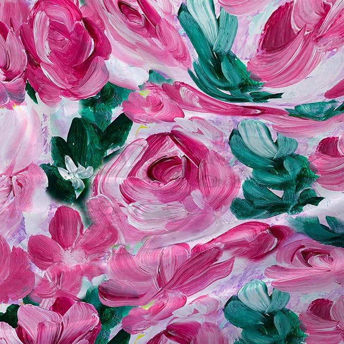 AILONEN Rose Shower Curtain,Large Group of Roses Waterproof Fabric Shower Curtain Set for Girls Kids Teens, 60" W*72" H Oil Painting Rose Theme Bathroom Decor