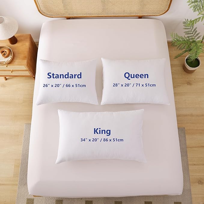 Shatex Firm Pillow, Standard Bed Pillow 26 x 20inch, Adjustable Pillow for Neck Pain Relief,Back Pillow Provide Strong Support for Stomach & Side Sleepers