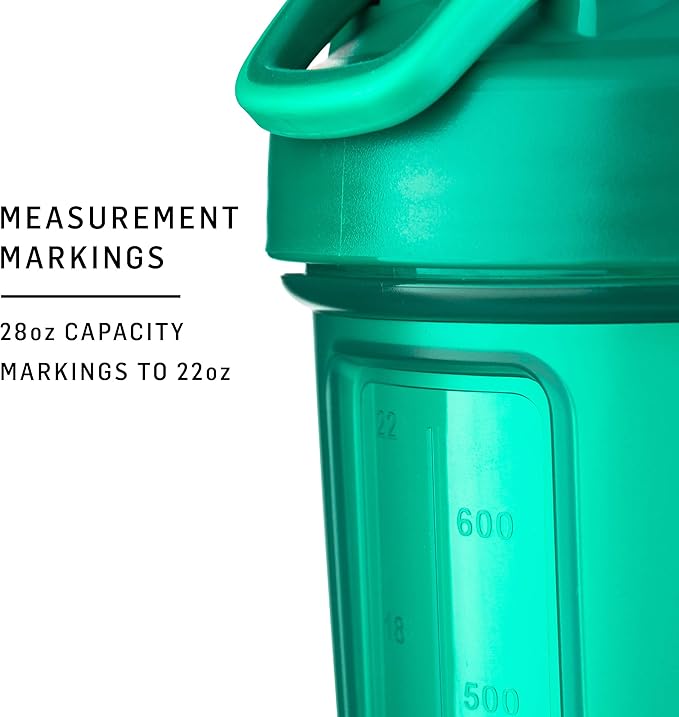 BlenderBottle Classic V2 Shaker Bottle Perfect for Protein Shakes and Pre Workout, 28-Ounce (2 Pack), Red, Green